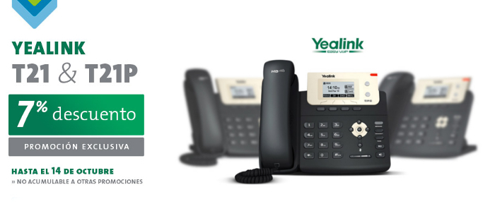 Promotion: 7% off discount in Yealink (T21 and T21P) - Avanzada 7 Promotion: 7% off discount in Yealink (T21 and T21P) - Avanzada 7