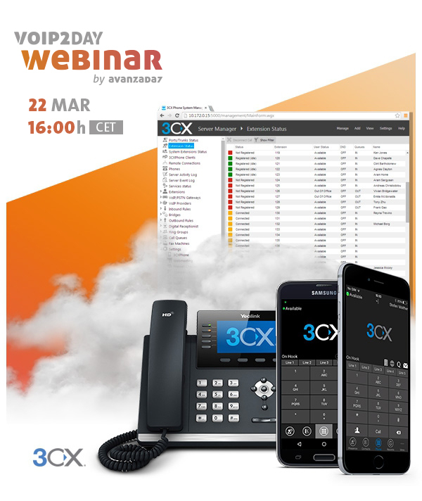 Imagen: Webinar 3CX | 22 MARZO a las 16:00 (CET)