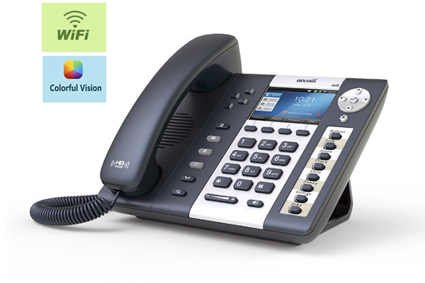 Teléfono IP ATCOM A48W con 4 cuentas SIP y PoE