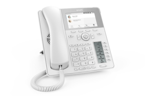 Teléfono Snom IP D785 blanco con pantalla a color de alta resolución ya disponible en la tienda online de Avanzada 7