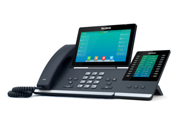 Teléfono IP Yealink IPT57W con pantalla táctil de 7'' y compatible con el teclado de expansión Yealink EXP50