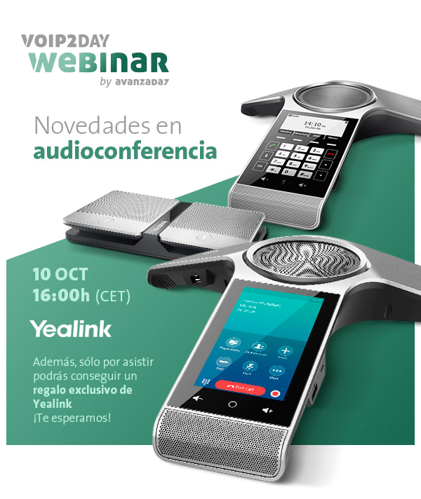 Imagen: VoIP2DAY Webinar: New audio conferencing Yealink | Tuesday 10 OCT at 16:00 (CET)